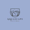vector of aquarium logo line art illustration design