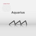Vector aquarius zodiac icon in flat style. Astrology sign illustration pictogram. Aquarius horoscope business concept Royalty Free Stock Photo