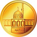 Vector Arab gold dinar coin