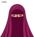 Vector - arab niqab style, beautiful arabic muslim woman - Illu