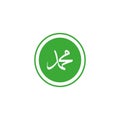 Vector of arabic calligraphy name of Prophet - Salawat supplication phrase translated as God bless Muhammad