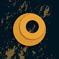 Vector arabic islamic traditional moon design element with golden geometric ornaments and vintage cover