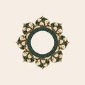 Vector arabic vintage frame in a form of a frame with colorful decoration