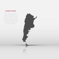 Vector Argentina map icon in flat style. Argentina sign illustration pictogram. Cartography map business concept