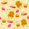 Vector aromat food pattern Royalty Free Stock Photo