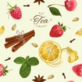Vector aromatic tea pattern Royalty Free Stock Photo