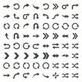 Vector arrow icons set, minimalistic, flat design, isolated on white background, ideal for navigation Royalty Free Stock Photo