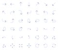 Vector Arrows icon set. Isolated arrow cursor collection. Simple modern pictogram shape - thin line duotone style.