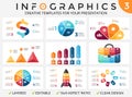 Vector arrows infographic, cycle diagram, progress graph, presentation pie chart. Business template with 3, 4, 5, 6, 7 Royalty Free Stock Photo