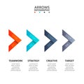 Vector arrows infographic. Template for diagram, graph, presentation and chart. Business concept with 4 options, parts Royalty Free Stock Photo