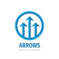 Vector arrows logo design. Direction sign. Development movement logo sign. Royalty Free Stock Photo