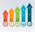 Vector arrows pointing up for infographic graph, diagram, chart.