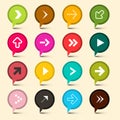 Vector Arrows Symbols. Colorful Circle Icons. Royalty Free Stock Photo