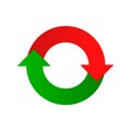 Vector arrows two direction reload icon circle