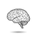 Vector art of abstract brain illustration, symbolizing artificial intelligence, neural networks, and cognitive computing concepts Royalty Free Stock Photo