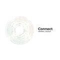 Vector art of abstract connect minimal design, featuring a circular pattern symbolizing connection, communication, and modern Royalty Free Stock Photo