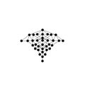 Vector art of an abstract network of interconnected nodes forms a complex geometric pattern, , representing data analysis and Royalty Free Stock Photo