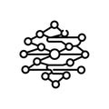 Vector art of abstract representation of interconnected nodes and lines, symbolizing network, connection, data, and complex system Royalty Free Stock Photo