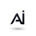 Vector art of ai logo, representing artificial intelligence, innovation, and technology with a sleek and modern design for Royalty Free Stock Photo