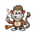 Vector Art of Ailing Monkey Mixing and Spinning Royalty Free Stock Photo