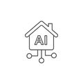 Vector art of an aipowered smart home, showcasing the integration of artificial intelligence into residential living for enhanced Royalty Free Stock Photo