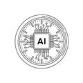 Vector art of artificial intelligence clock a symbol of the future, where technology and time converge to create innovative Royalty Free Stock Photo