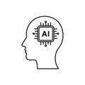 Vector art of artificial intelligence in the human brain, showcasing the integration of technology and human intellect for Royalty Free Stock Photo
