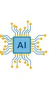 Vector art of artificial intelligence microchip, representing advanced technology and neural network computing with intricate Royalty Free Stock Photo
