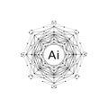 Vector art of artificial intelligence network a complex web of interconnected nodes representing ai, , showcasing machine learning Royalty Free Stock Photo