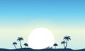 Vector art of beach landscape silhouette