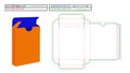 Card box, tuck end, straight tuck end box dieline template also 3D render box