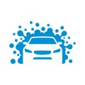 Vector art of car wash icon with bubbles on Royalty Free Stock Photo