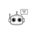 Vector art of chat ai robot head with speech bubble, representing artificial intelligence and conversational technology Royalty Free Stock Photo