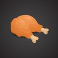 Chicken legs - bar snacks vector icon. Royalty Free Stock Photo