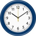 Vector art of a classic blue wall clock, displaying the time with clear numbers and hands for easy readability Royalty Free Stock Photo