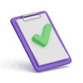 Vector art of clipboard with check mark, representing task completion, approval, verification, and confirmation of information Royalty Free Stock Photo