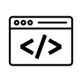 Vector art of code icon symbol for programming, software development, and web design represents the language and structure of Royalty Free Stock Photo
