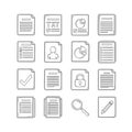 Vector art of collection of document icons representing various file types and functions, , suitable for user interface design Royalty Free Stock Photo