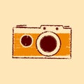 Isolated vintage retro old analog camera rough dry paint style