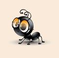 Vector art of cute ant cartoon with sun-glass Royalty Free Stock Photo