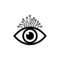 Vector art of cybernetic eye a fusion of human vision and artificial intelligence, symbolizing technological advancement and Royalty Free Stock Photo