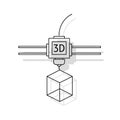 Vector art of a 3d printer creating a cube, showcasing the additive manufacturing process and the creation of threedimensional Royalty Free Stock Photo