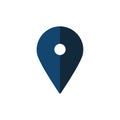 Vector art of dark blue location pin, indicating a map marker or geographic point, used for navigation and place identification Royalty Free Stock Photo