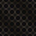 Vector art deco geometric pattern - seamless luxury gold gradient design. Rich endless ornamental background Royalty Free Stock Photo