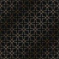 Vector art deco geometric pattern - seamless luxury gold gradient design. Rich endless ornamental background Royalty Free Stock Photo