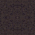 Vector art deco gold black seamless pattern. Geometric line vintage motif. Elegant luxury design for wallpaper print Royalty Free Stock Photo