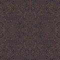 Vector art deco gold black seamless pattern. Geometric line vintage motif. Elegant luxury design for wallpaper print Royalty Free Stock Photo