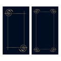 Vector art deco invitation cards. Royalty Free Stock Photo