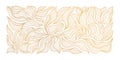 Vector art deco leaf pattern, golden luxury pattern. Wavy fancy design, banner, package, cover, invitation