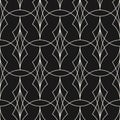 Vector art deco seamless pattern. Luxury monochrome geometric linear ornament Royalty Free Stock Photo